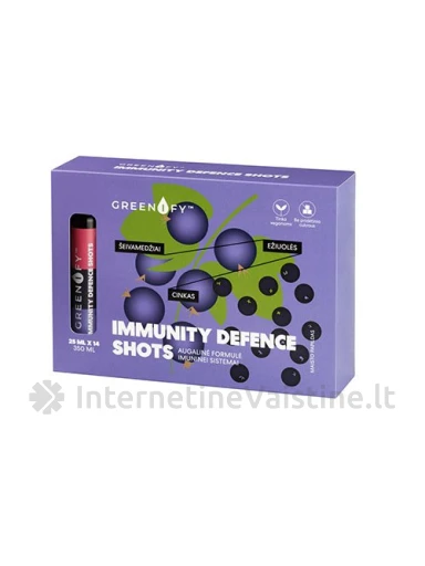GREENIFY IMMUNITY DEFENCE shots, imuninei sistemai, 14 vnt. | internetinevaistine.lt