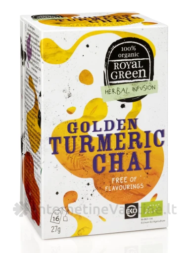 ROYAL GREEN BIO Golden Turmeric Chai arbata 1,7g N16, N16 | internetinevaistine.lt